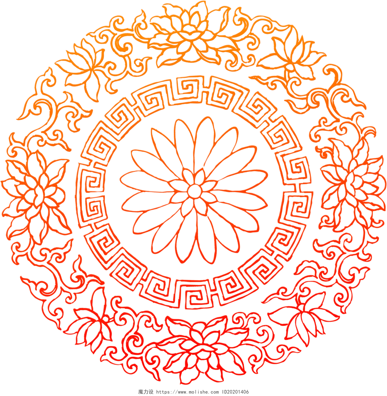 中国风复古雕花花纹